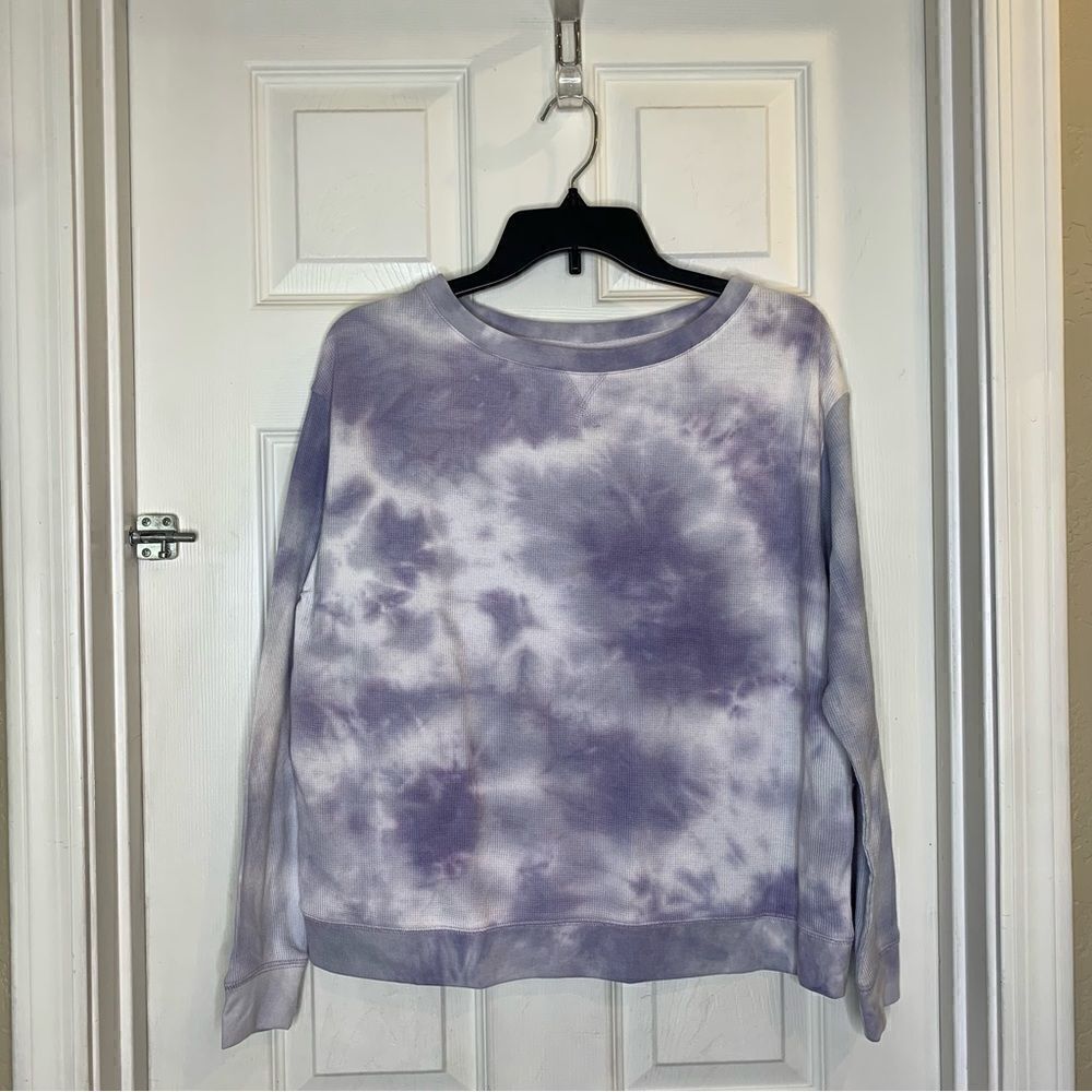 Splendid Lavender Tie-Dye Long Sleeve Top Size Small